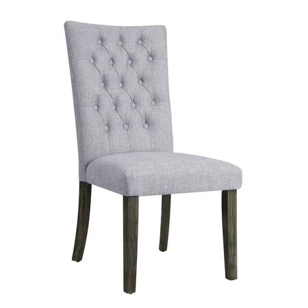 KD ESTANTERIA Side Chair In Gray Fabric, Gray Oak, 2PK KD3098119